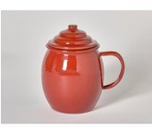 Evocalo Puchero cafetero porcelana esmaltado color teja tamaño cafetero 0,5 litros