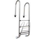 vidaXL Escalera de piscina 3 peldaños acero inoxidable 304 120 cm