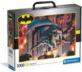 Puzzle 1000 Batman en la ciudad de Gotham en llamas y maletín Clementoni 39678