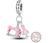 925 Sterling Silver Pink Cat Butterfly Charms Beads Star Moon Sunflower Coffee Cup Pendants Fit Bracelets DIY Jewelry