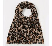 Fashion Printed Leopard Cashmere-Like Scarf For Women Winter Long Shawl Windproof Protection Outdoor Keep Warm Scarves Wrap