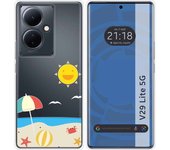 Funda Silicona Transparente para Vivo V29 Lite 5G diseño Playa Dibujos