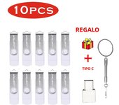 JASTER 10 PCS LOT Pen Drive 128GB 3 IN 1 Memoria USB 64GB Key Chain USB Flash Drive 32GB Free TYPE-C Adapter Memory Stick Gift