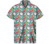 Banana Orange Pitaya Fruit Graphic Shirt Men 3D Print Hawaiian Shirts Tops Beach Short Sleeve Button Lapel Aloha Blouse