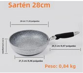Sartén De Piedra Duradera 28/26/24/20cm Wok Antiadherente Para Inducción Y Espove De Gas Sin Tapa Para Los Productos Y Panqueques