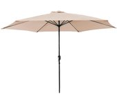TIENDA EURASIA - Sombrilla Terraza Exterior, Color Beige, Medida Ø 300 x 244 cm, Apertura con Manivela, Parasol de Aluminio, Forro Anti Uv, Tela 180 gr