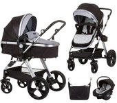 Chipolino Carrito de bebé HAVANA trío convertible con bolso y mosquitera de Chipolino