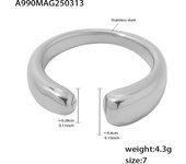 Encanto Anillo brillante en forma de gota para mujer, apertura ajustable, anillo de acero inoxidable personalizado anillo con apertura de serpiente de estilo minimalista, acero inoxidable de alta calidad, chapado en oro de 18 quilates