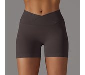Crossover Waist Women Sport Shorts Yoga Shorts Gym Workout Running High Waist Yoga Shorts Push Up Hip Seamless Fitness Shorts