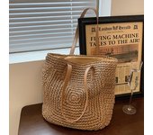 Fashion Women Summer Woven Shoulder Shopping Bag Female Beach Vacation Travel Rattan Knitted Casual Laarge Tote Handbags