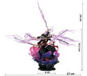 40cm One Piece Zoro Anime Figure Three Heads Six Arms Nine Blades Flow Shura Roronoa Zoro Action Figure PVC Collection Model Toy