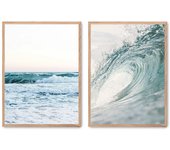 Set de 2 cuadros calidad premium con marco de madera - 30x40 cm o 50x70 cm - POSTER LAB
