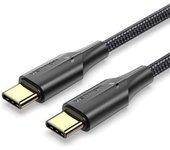 Cable USB 2.0 Tipo-C 3A Vention TAUBD/ USB Tipo-C Macho - USB Tipo-C Macho/ Hasta 60W/ 480Mbps/ 50cm/ Negro