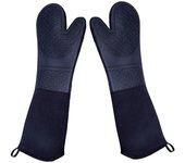 Mitones de horno de silicona extra largos Guantes de horno de grado comercial resistentes al calor Guantes de barbacoa 2 Packextra