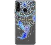 Tumundosmartphone Funda Gel Transparente para Huawei P30 Lite diseño Plumas Dibujos