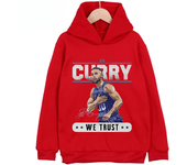 Stephen Curry Avatar Printed Children's Sports Hooded Hoodie Plus Velvet Sweatshirt Basketball Fan Kid Clothing Boys and Girls