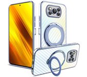 Funda De Soporte de Anillo Magnético Transparente Para Xiaomi Poco X3 Pro