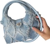 Bolso De Hombre Vintage Pequeño Estilo Simple De Gran Capacidad Borla Bolso De Hombre Azul