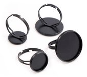10pcs/lot Adjustable Blank Ring Base Fit Dia 10 12 14 16 18 20 mm Glass Cabochons Cameo Settings Tray Diy Jewelry Making Ring