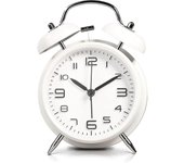 Reloj Despertador de Doble Campana con luz Nocturna, Gran Esfera de 4 Pulgadas, Batería de Reloj Despertador Ruidoso, sin Tictac, Silencioso, Timbre de Alarma Retro, Unidad de Cuarzo