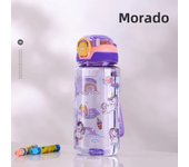 Botella De Agua Para Niños 600ml Con Palanca De Silicona Y Estilo Dinosaurio Resistente Al Desbordamiento Plástico Ecológico Para Verano
