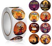 Verde Rollo de Pegatinas Adhesivos Halloween 500 Uds. Para Niños - Decoraciones Fiesta Tarjetas