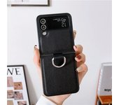 For Samsung Galaxy Z Flip 5 4 3 Phone Case Luxury Pu Leather Hard Plastic Back Cover5G Case with Ring