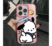 Miniso Sanrio Lovely Butt Pochacco Phone Case For iphone16 15 14 13 PRO MAX 11 12 PRO 8 PLUS Anti Drop Silica Gel Y2k Phone Case