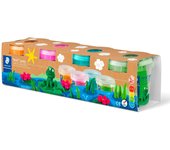 STAEDTLER Noris Club - Estuche con 4 Botes de Plastilina en Colores Flúor