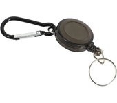 Lot 1 Badge Holder Winder Holder Keychain Retractable Carabiner Belt Clip ID Card Card Holder-Black