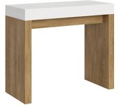 Consola extensible 90x40/300 cm Roxell Mix tapa Fresno Blanco-Roble Extructura natural