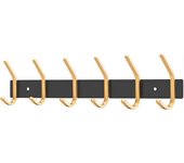 Perchero de Pared, Ganchos de Percheros de Pared Acero Inoxidizable, Perches de Pared Ideal para Dormitorio Baño (6-Hook, Negro + Gold)