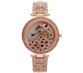 Reloj para mujer con diseño de leopardo, piedras brillantes, un reloj de lujo y estilo para la mujer
