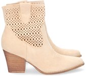 Davinia Shoes Botin de Tacon para Mujer, Comodos, de Punta Fina, con Calados, y Cierre de Cremallera, Primavera Verano 2023 Shoes&Blues.es A-2219-Beige