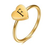 Simple Love Gold Ring Fashion 26 letter stainless steel heart Ring for women jewelry gift