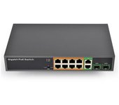 Switch  8 puertos POE Gigabit  + 2 puertos Gigabit noPOE + 2 puertos SFP para fibra óptica. TRICOM