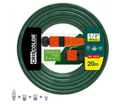 STARLEY-*Manguera de Agua de Jardín 1/2" Pulgadas(12mm) 10m/15m/20m - Set Manguera con Conexión y Boquillas para Riego Reforzada 3 Capas -Presión de rotura de 20 bar
