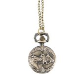 Fashion Vintage Relief Horse Pocket Watch On Chain Vintage watches Quartz Alloy Necklace Pendant Clock Gifts for women