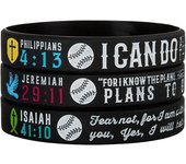 1pc/3pcs Christian bible verse philippians baseball rubber bracelet silicone wristband