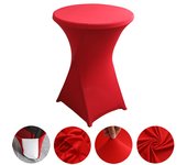 High End Hotel Wedding Decoration Solid Color Cocktail Four Corner Bar Set Elastic Table Set Circular Tablecloth