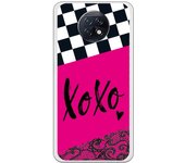 Funda compatible con Xiaomi Redmi Note 9T 5G - Diseño Xoxo fondo rosa