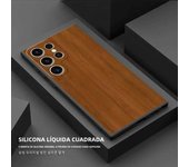 Brown Smooth Wood Grain Metallic Phone Case for Samsung Galaxy S22 Note 20 Ultra S23 S21 S20 FE S10 S10E Silicone Cases