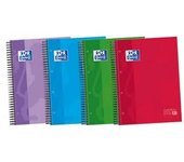 Bloc Espiral Oxford 181405, Tapa Extradura, Papel Optik Microperdin A4 120 H, 50% Hojas Gratis, Cuadros 5 Mm, 3 Separadores