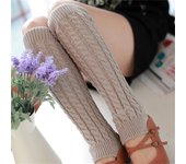 NEW Woman Thigh High Warm Black Christmas Gifts Knit Knitted Knee Socks Winter Leg Warmers for Women Fashion Gaiters Boot Cuffs