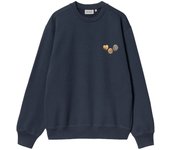 Sudadera Azul Carhartt Button Sweatshirt Blue de Corte Holgado