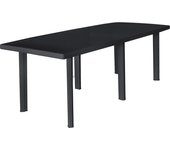vidaXL Mesa de jardín de plástico gris antracita 216x90x72 cm