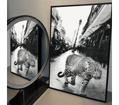 1pc Black White Fashion L-Leopard Poster Self-adhesive Art Waterproof Paper Sticker Coffee House Bar Room Wall Decor