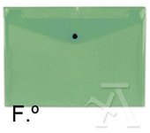 SOBRE POLIPROPILENO FOLIO SOLAPA C/BROCHE PLASTICO VERDE CARCHIVO 342K15