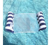 Foldable Striped Inflatable Lounge Chair, Suitable For Swimming Pool Parties And Beach Leisure Floating Beds With Net Backrest