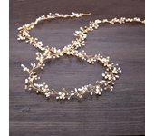 Bride Headdress Handmade Crystal Rhinestone Long Headbands Pearls Tiara Hairbands Wedding Bridal Head Jewelry Vines